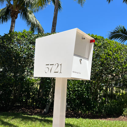 NEW! The UpTown Box Locking Package Dropbox in ARCTIC WHITE - Modern Mailbox