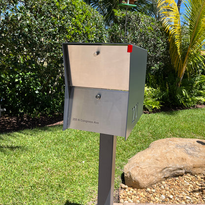 The UpTown Box Locking Package Dropbox  DESIGNER GRAY - Modern Mailbox