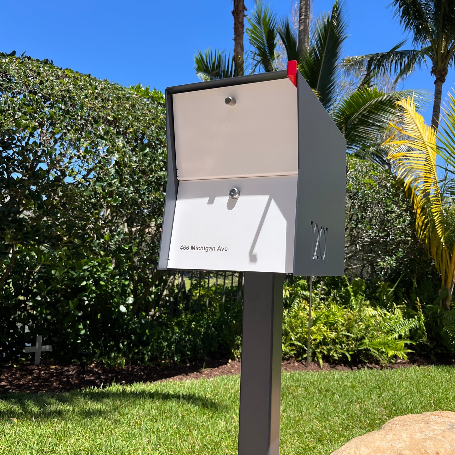 The UpTown Box Locking Package Dropbox  DESIGNER GRAY - Modern Mailbox