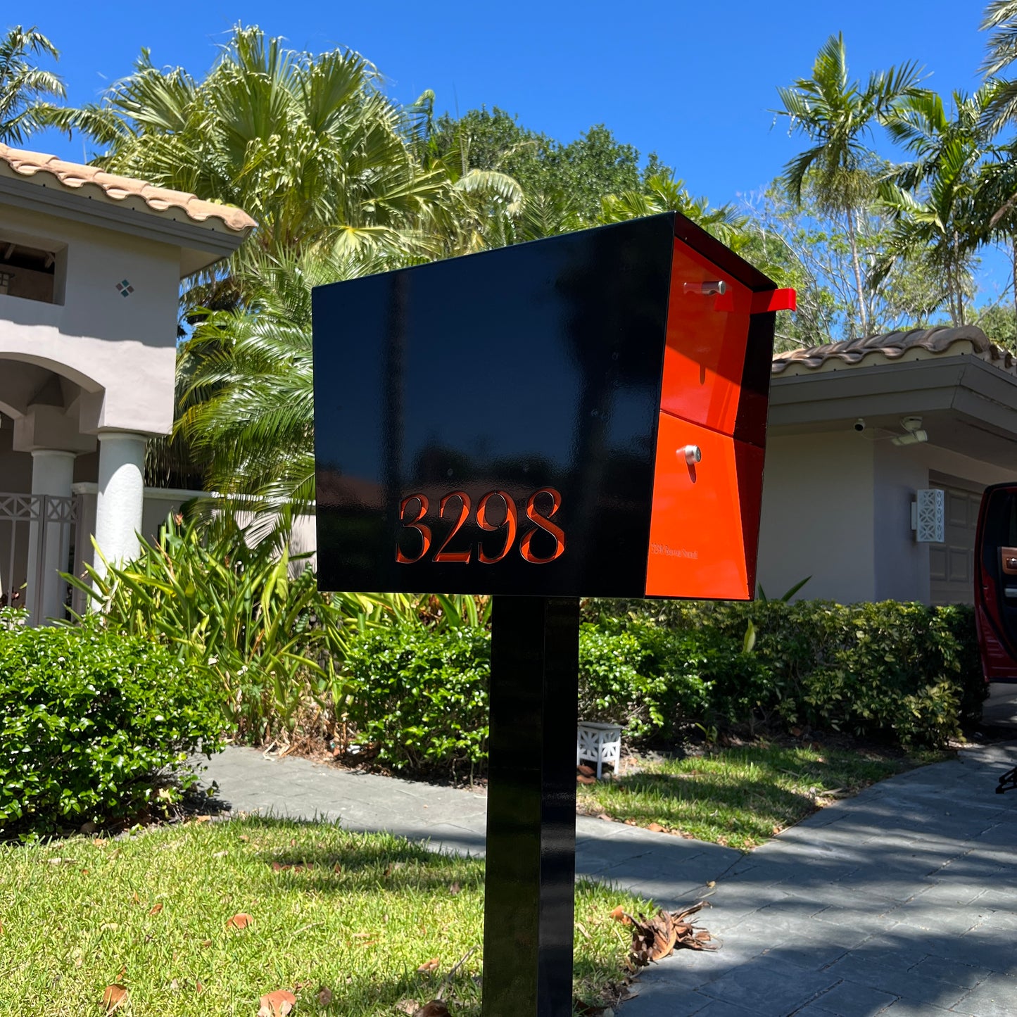 NEW! The UpTown Box Locking Package Dropbox  in JET BLACK - Modern Mailbox