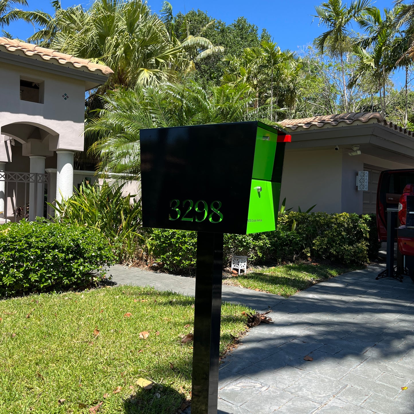 NEW! The UpTown Box Locking Package Dropbox  in JET BLACK - Modern Mailbox