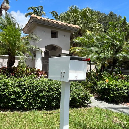 NEW!!!!   QUICK SHIP UptownBox in ARCTIC WHITE on WHITE - Modern Mailbox