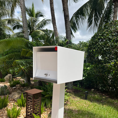 NEW!!!!   QUICK SHIP UptownBox in ARCTIC WHITE on WHITE - Modern Mailbox