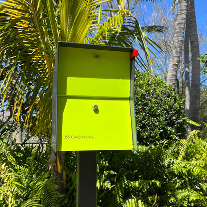 NEW! The Retrobox Locking Package Dropbox in GRAY- Modern Mailbox