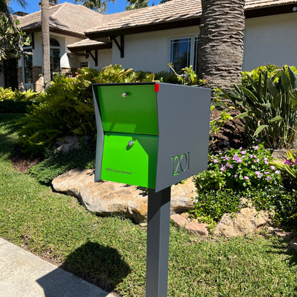 NEW! The Retrobox Locking Package Dropbox in GRAY- Modern Mailbox