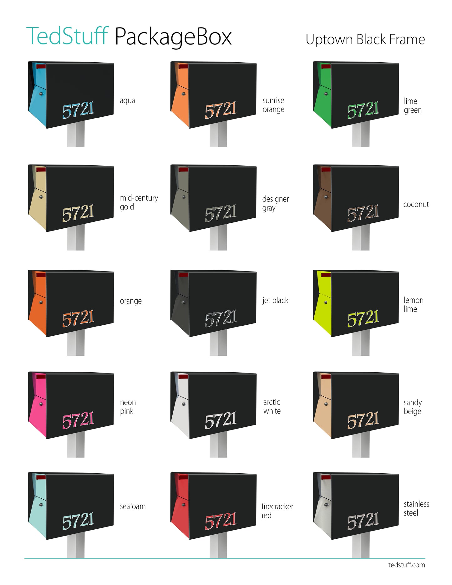 NEW! The UpTown Box Locking Package Dropbox  in JET BLACK - Modern Mailbox