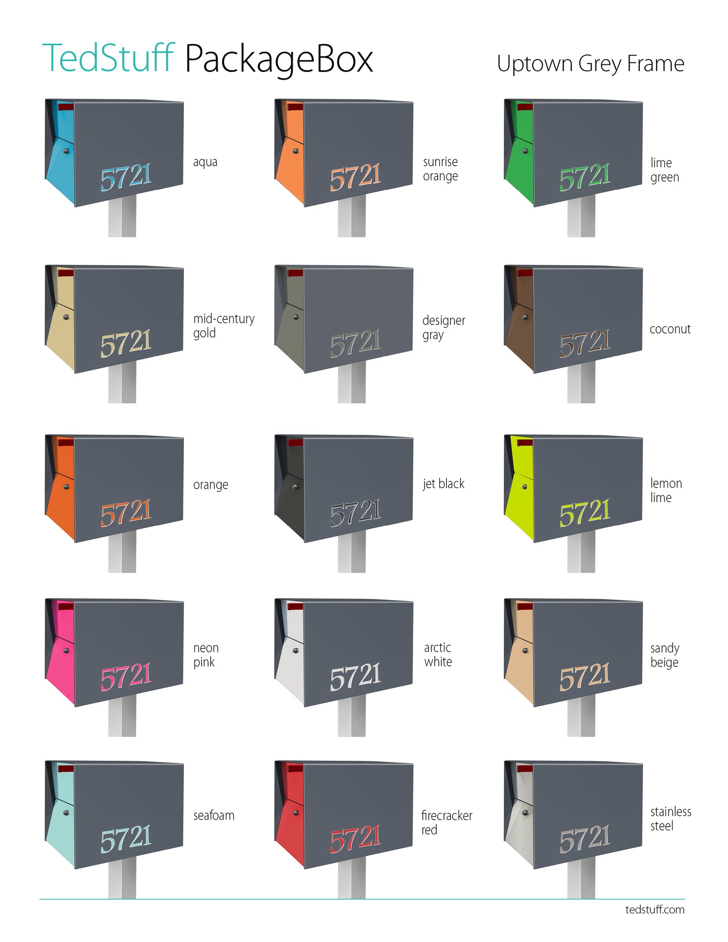 The UpTown Box Locking Package Dropbox  DESIGNER GRAY - Modern Mailbox