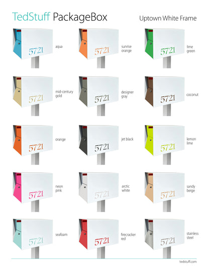 NEW! The UpTown Box Locking Package Dropbox in ARCTIC WHITE - Modern Mailbox