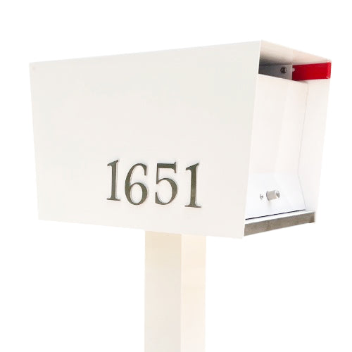 NEW!!!!   QUICK SHIP UptownBox in ARCTIC WHITE on WHITE - Modern Mailbox