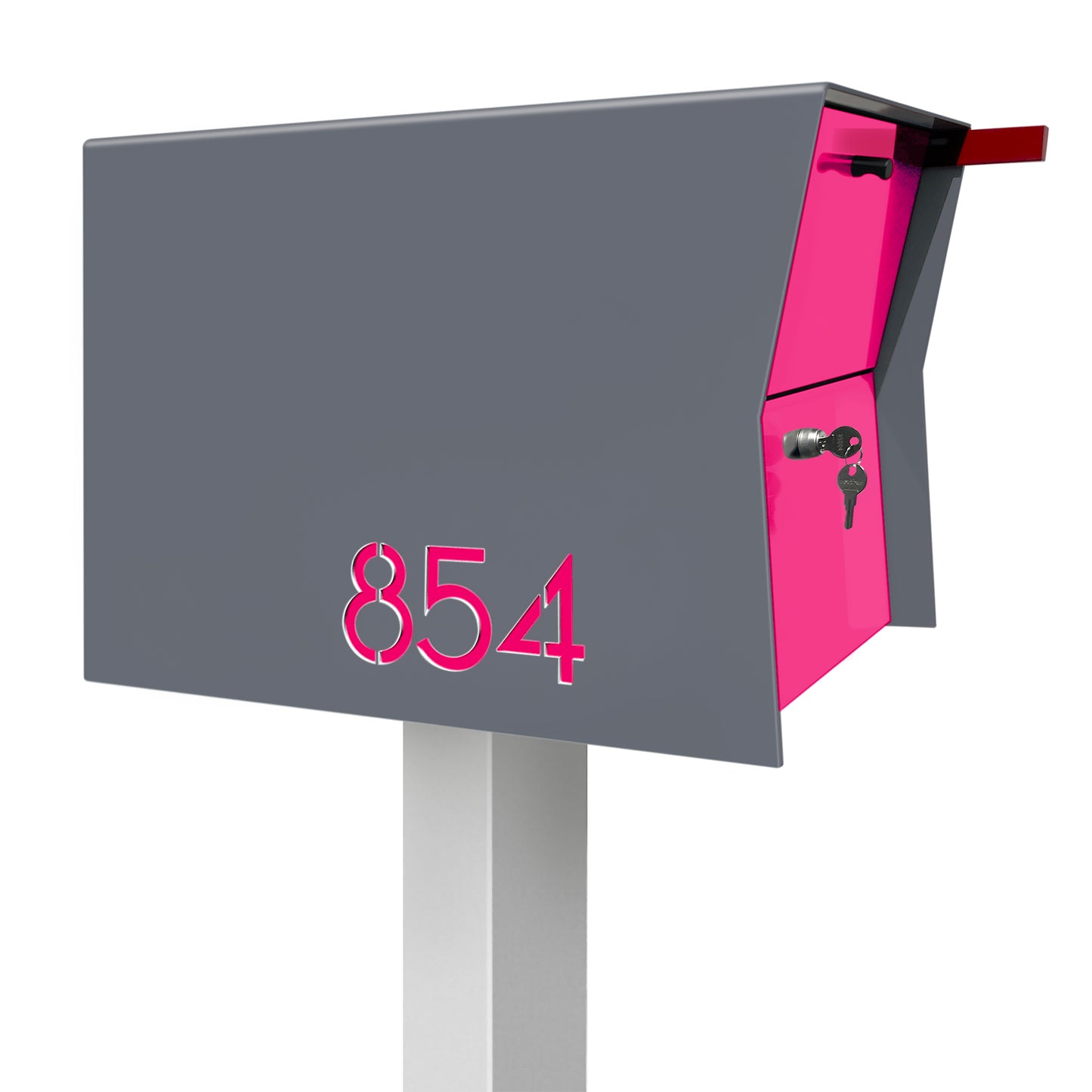 NEW! The Retrobox Locking Package Dropbox in GRAY- Modern Mailbox