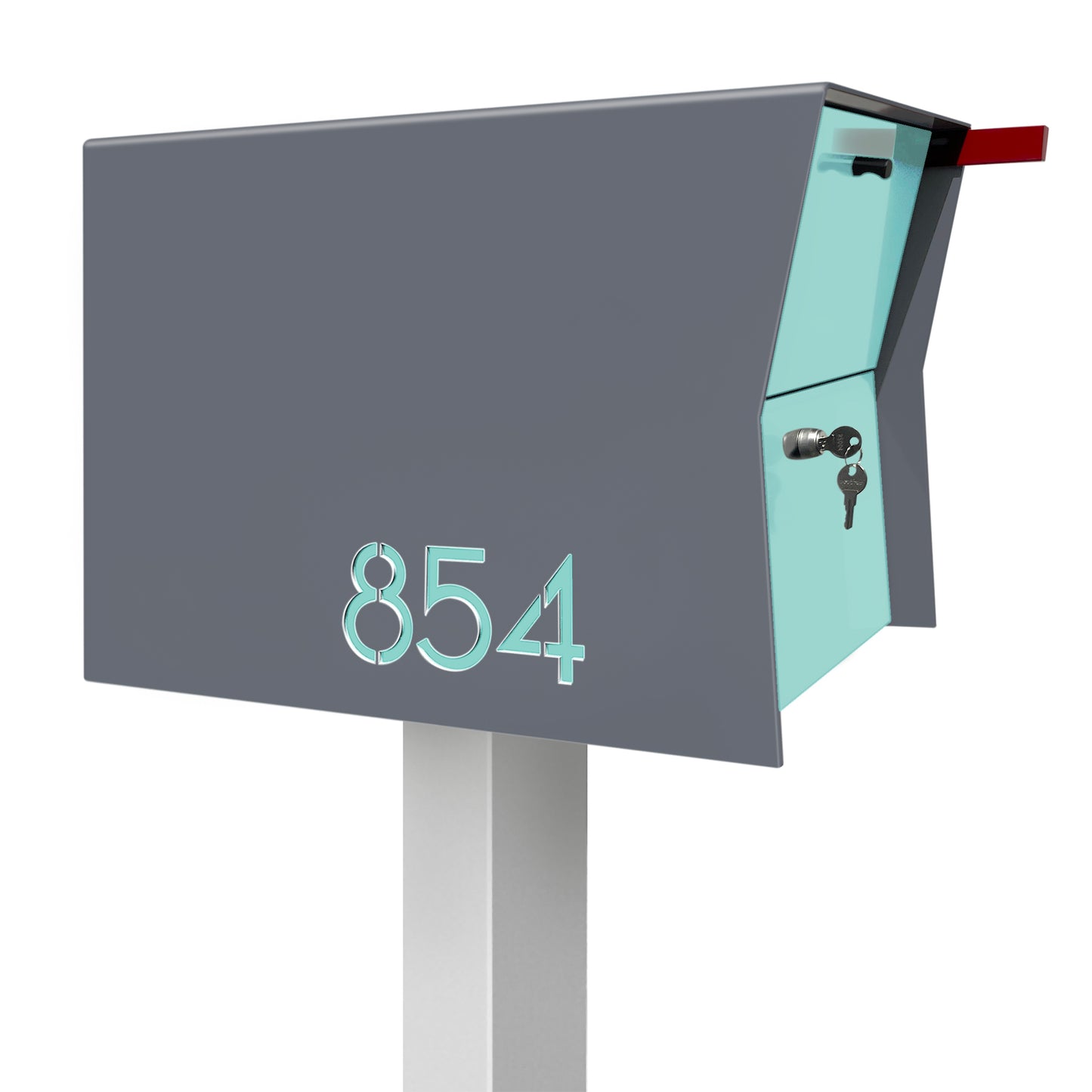 NEW! The Retrobox Locking Package Dropbox in GRAY- Modern Mailbox