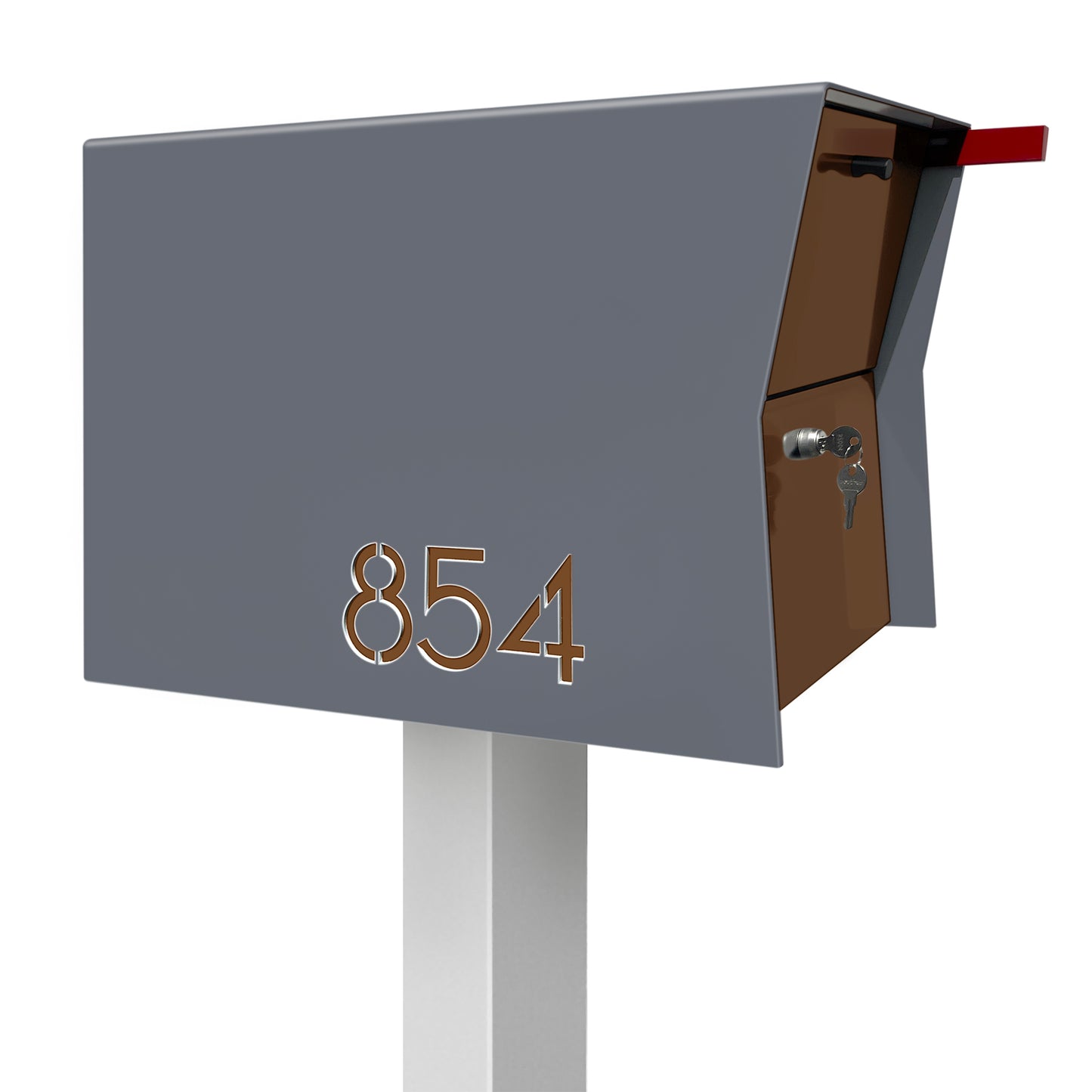 NEW! The Retrobox Locking Package Dropbox in GRAY- Modern Mailbox