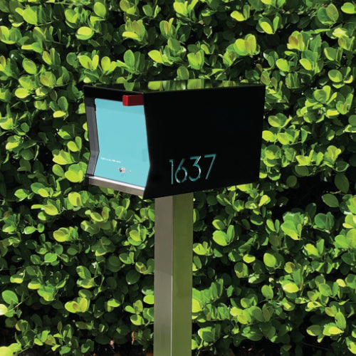 The Original Retrobox in JET BLACK - Modern Mailbox black and blue