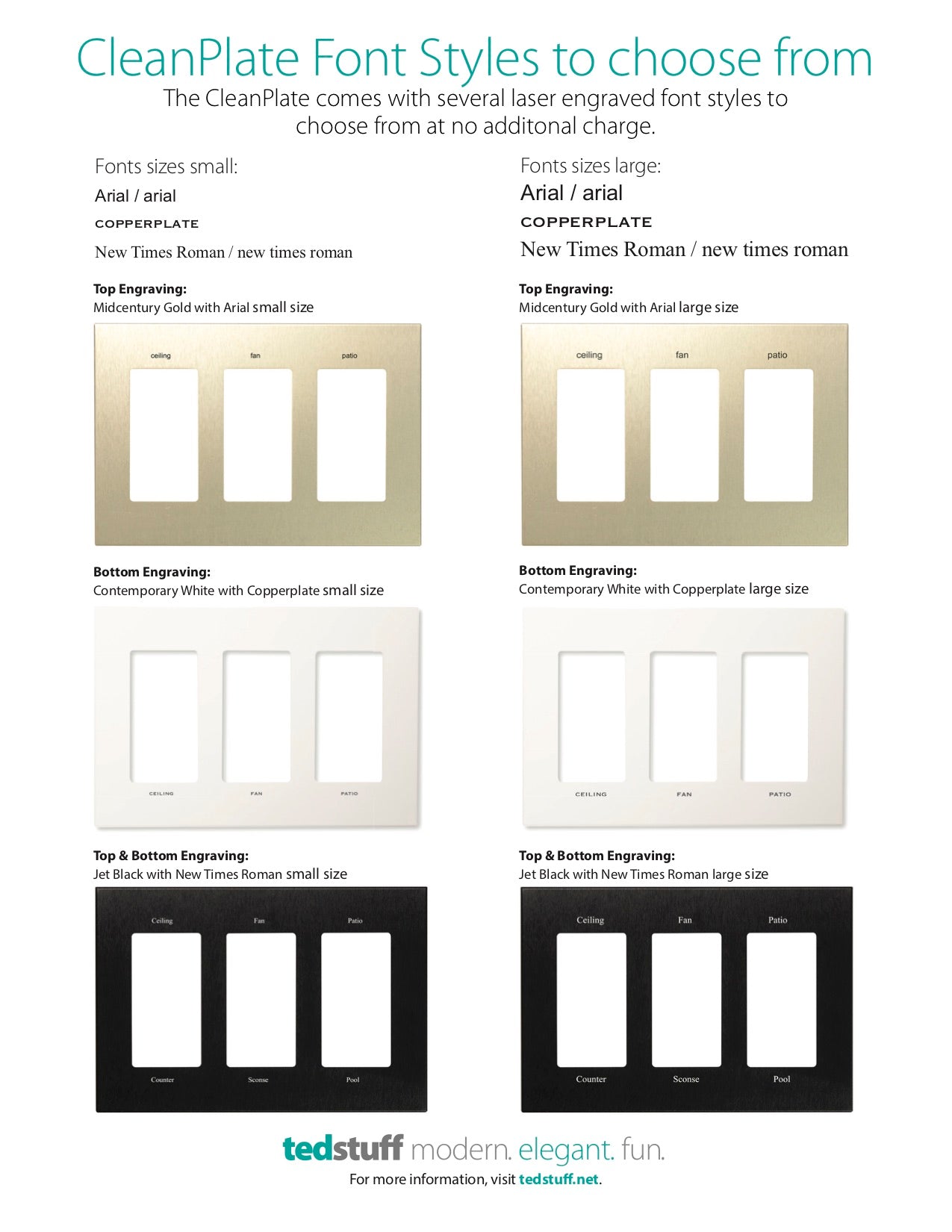 CleanPlate Font Styles to choose from