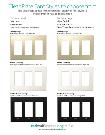 CleanPlate Font Styles to choose from