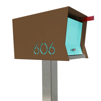 The Original Retrobox in COCONUT - Modern Mailbox brown and cyan