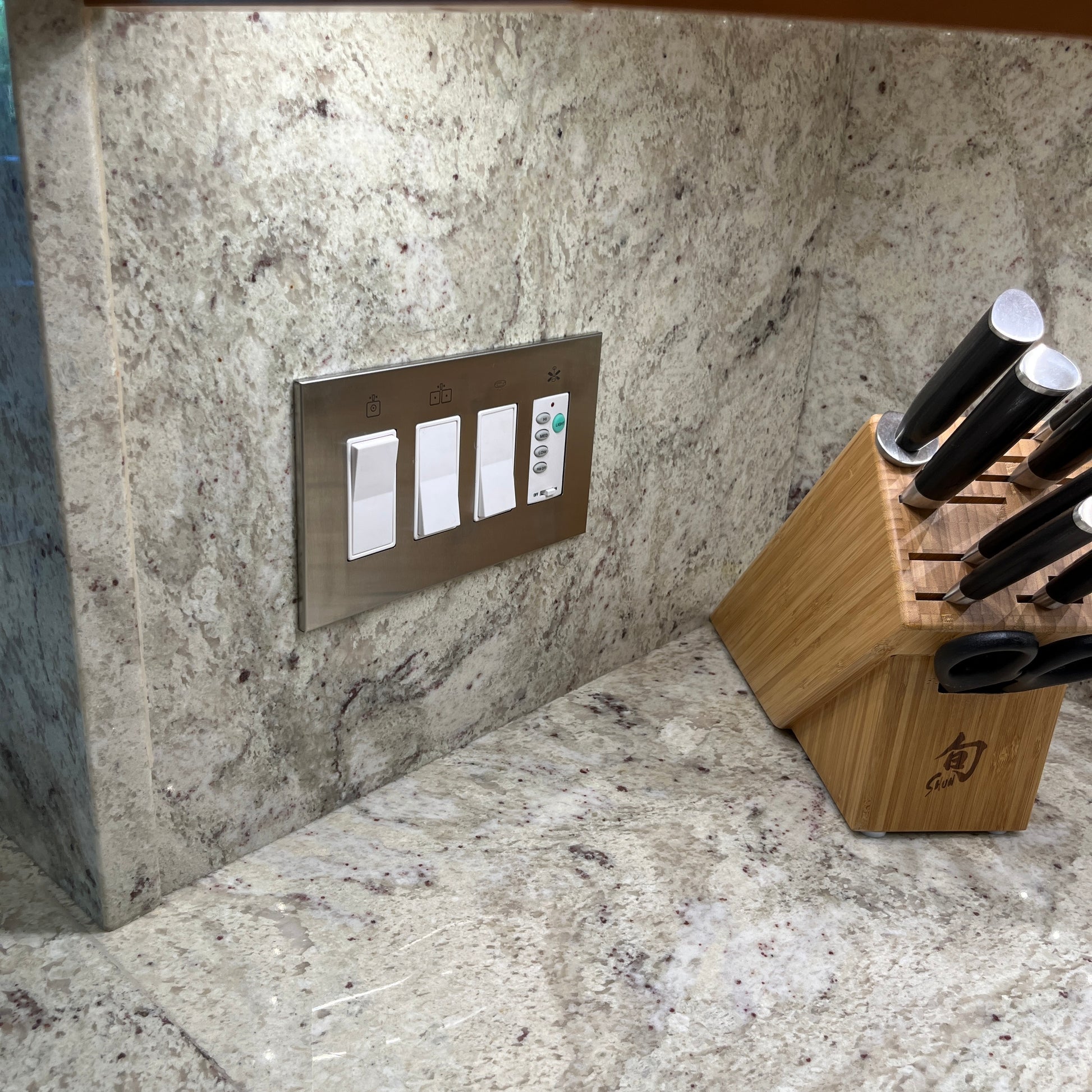 CleanPlate Wall Plate in Stainless Steel for Rocker Switches