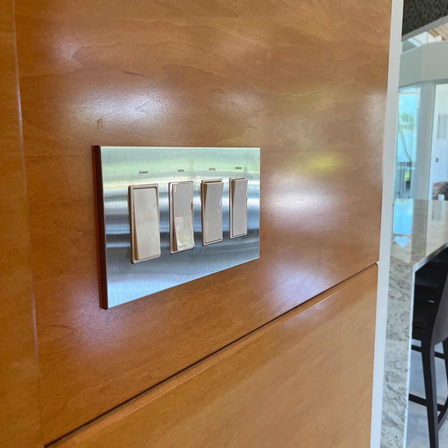 CleanPlate Wall Plate in Stainless Steel for Rocker Switches