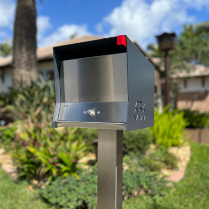 The Original Retrobox in DESIGNER GRAY - Modern Mailbox grey and steel