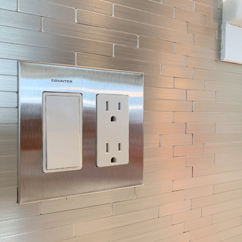 CleanPlate Wall Plate in Stainless Steel for Rocker Switches
