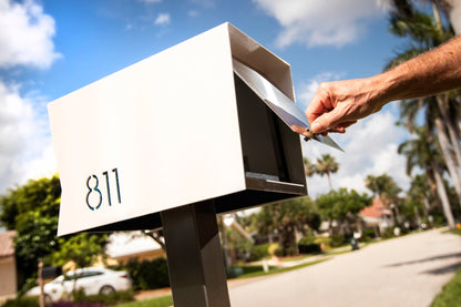 The Original Retrobox in COCONUT - Modern Mailbox white and steel