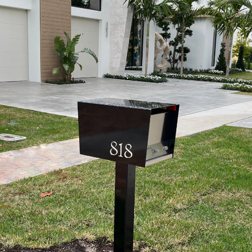 The Original UptownBox in JET BLACK - Modern Mailbox black steel