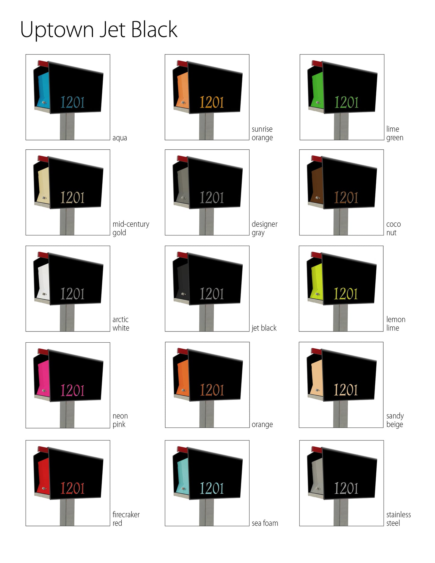 The Original UptownBox in JET BLACK - Modern Mailbox black selection