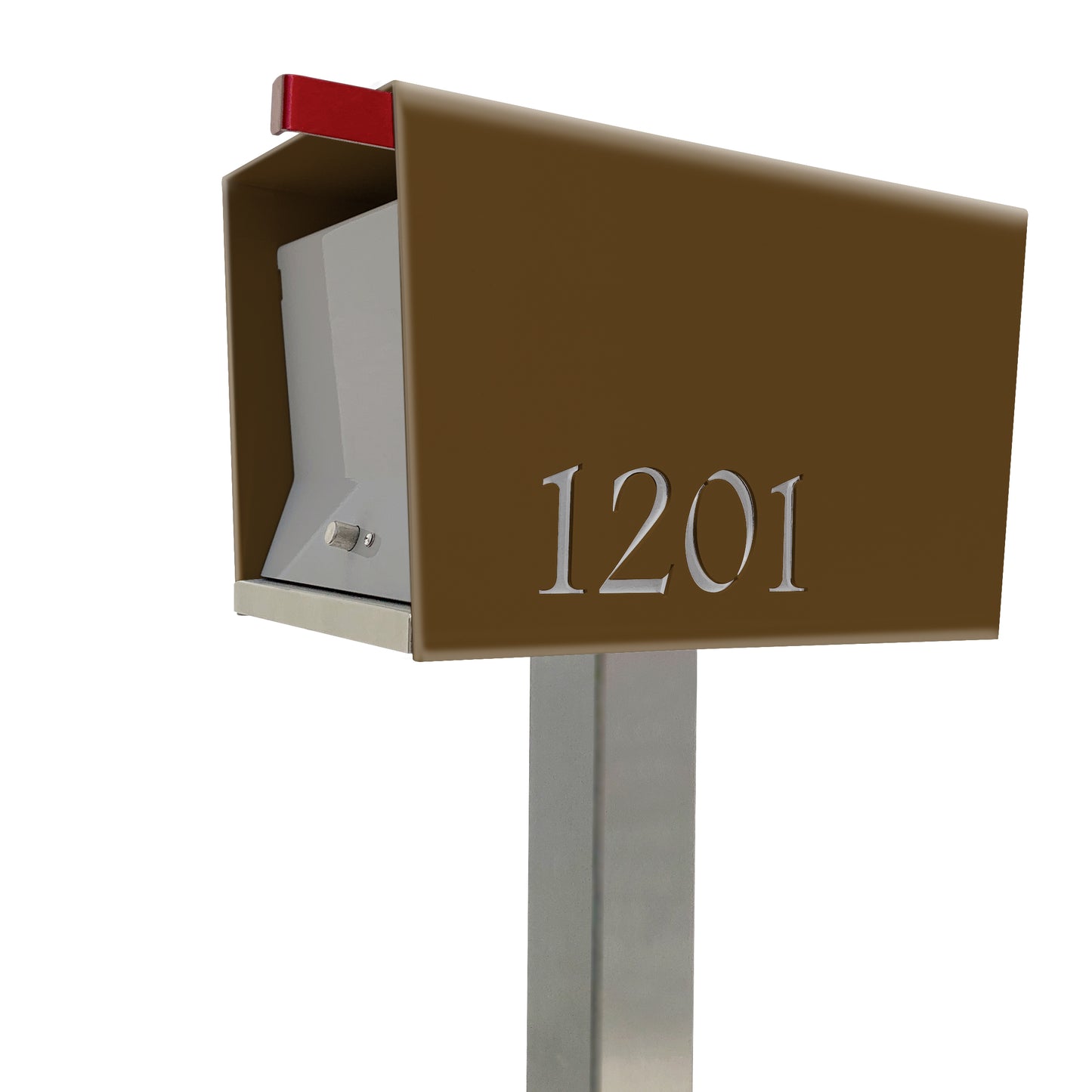 The Original UptownBox in COCONUT - Modern Mailbox brown grey