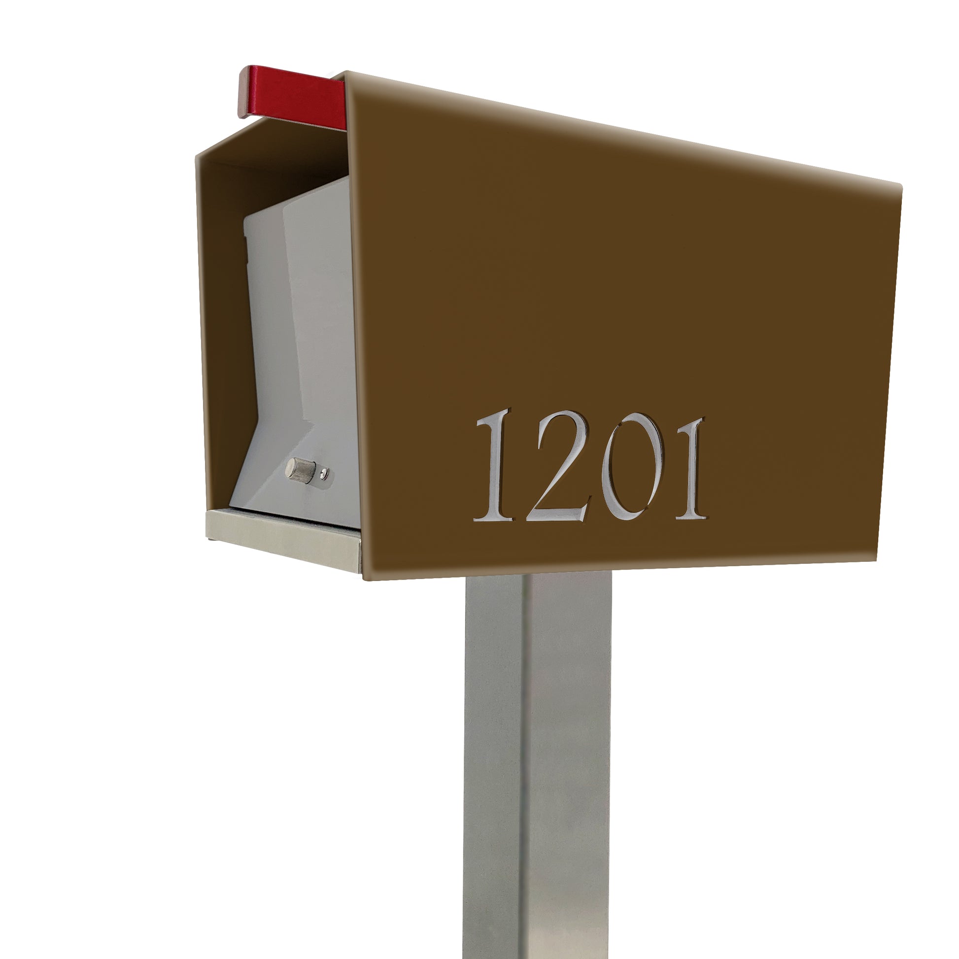 The Original UptownBox in COCONUT - Modern Mailbox brown grey
