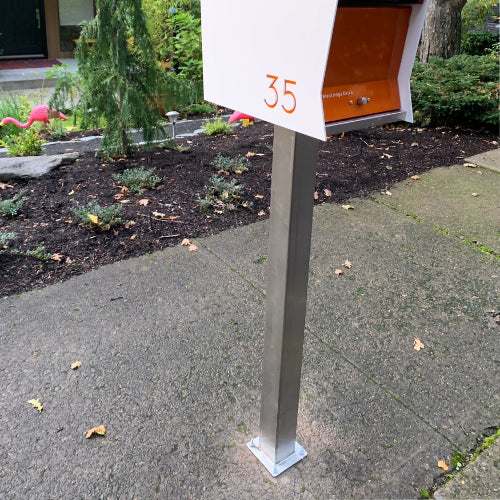 The Original UptownBox in CUSTOM COLORS - Modern Mailbox white orange