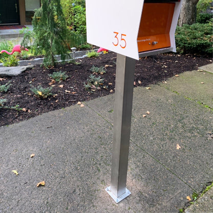 The Original UptownBox in CUSTOM COLORS - Modern Mailbox white orange