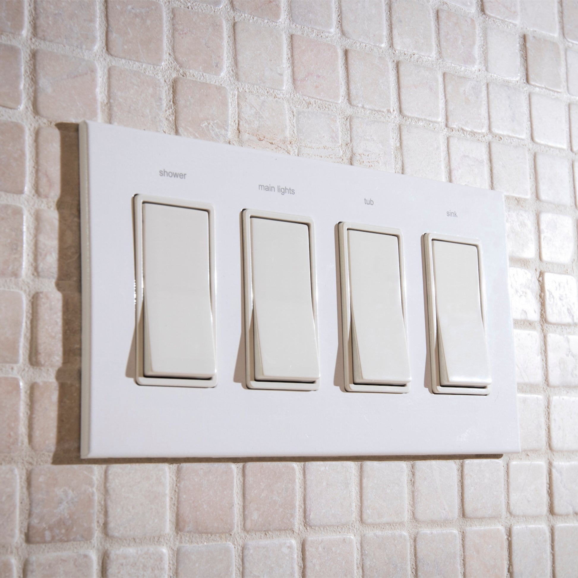 CleanPlate Wall Plate in Contemporary White for Rocker Switches